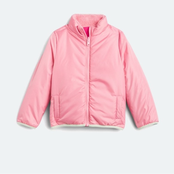 Andy & Evan Reversible Pink and Colorblock Sherpa Jacket - Picture 2 of 7